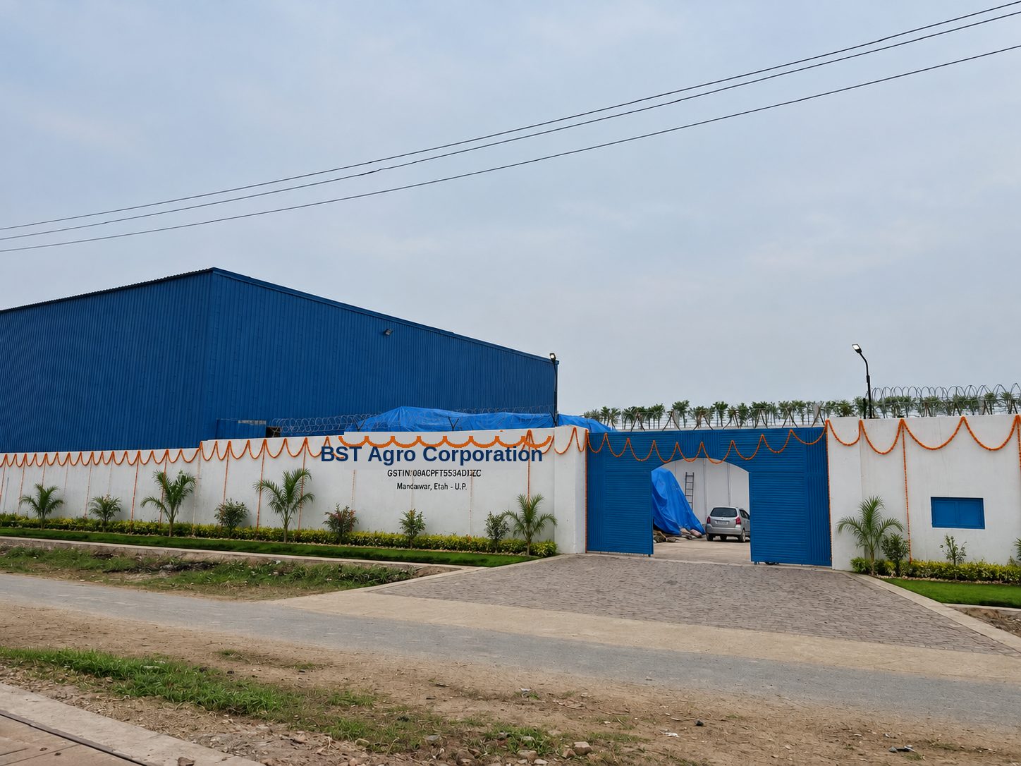 BST Agro Corporation compound entrance, Etah